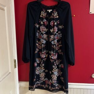 Sophie Max Black Dress with Floral Accents size medium by Sophie Max